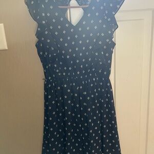 Elegant Navy Blue Sleeveless Dress